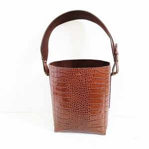 Co. Small Leather Bucket Bag